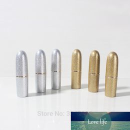 50pcs/lot Shiny Silver Bullet Shape Plastic Lipstick Tube, 12.1mm Gold Elegant Empty Lip Balm Bottle, Cosmetic Lip Rouge Storage