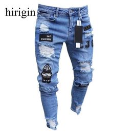 Men Clothes Hip Hop Sweatpants Skinny Motorcycle Denim Pants Zipper Designer Black Jeans Mens Casual Men Jeans Trousers 201111