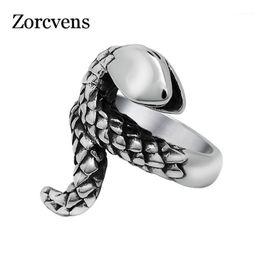 vintage cluster ring UK - Cluster Rings ZORCVENS Vintage Stainless Steel Snaker Classic Retro Snake For Women Big Size Ring Men Party Jewelry Top Quality1