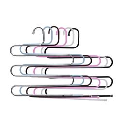 Colourful S type Metal pants rack clothing hanger European style trousers storage clip RRB13719