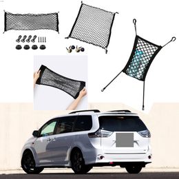 For Toyota Sienna Car Vehicle Black Rear Trunk Cargo Baggage Organizer Storage Nylon Plain Vertical Seat Net