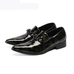 Handmade Luxury Mens Shoes Pointed Toe Leather Dress Shoes Formal Business Leather Shoes for Party and Wedding