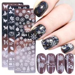 leaf stencil Canada - 1pc Nail Art Stamping Plate Snowflakes Geometry Flowers Leaf Stamp Templates For Manicure Printing Stencil Tools LASTZN01-12