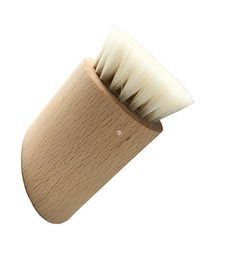Factory Natural Goat Hair Wooden Face Cleaning Brush Wood Handle Facial Cleanser Blackheads Nose Scubber Baby brushes RRE12528