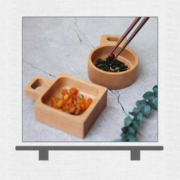 Japanese solid wood sauce seasoning dish Snack dish kitchen tableware