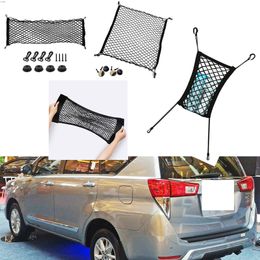 For Toyota Innova Car Vehicle Black Rear Trunk Cargo Baggage Organizer Storage Nylon Plain Vertical Seat Net