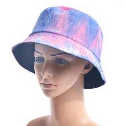 Women Winter Corduroy Velvet Striped Bucket Hat Colourful Tie-Dye Printed Reversible Double Sided Harajuku Packable Fisherman Cap1