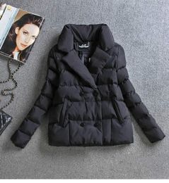 Winter Women Jacket Coat Cotton Clothing Short New Slim Ladies Warm Parka Black Sutdent Clothes 201110