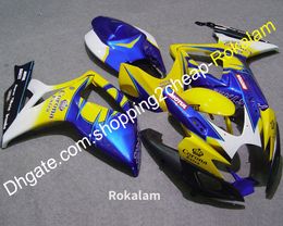 GSX-R600 GSX-R750 06 07 K6 Fairing For Suzuki GSXR 600 750 2006 2007 Sportbike Yellow Blue Black Fairing Aftermarket kit (Injection molding)
