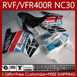 Body Kit For HONDA RVF400R VFR400 R NC30 V4 VFR400R 89-93 79No.61 RVF VFR 400 RVF400 R 400RR 89 90 91 92 93 Cyan black VFR400RR VFR 400R 1989 1990 1991 1992 1993 Fairing