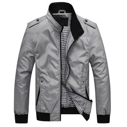 Men's Jackets Mens Spring Autumn Casual Coats Chaquetas Hombre Sportswear Stand Collar Slim Male Bomber 4XL