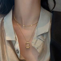 Multi-layer Long Snake Bone Chain Necklace Fashion Geometric Stacking Clavicle Chain Women Party Jewelry Necklace