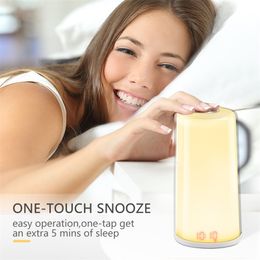 TITIROBA Wake Up Light Alarm Clock Sunrise Simulation Digital Clock Touch Sensor 5 Natural Sounds Snooze Function Clock for Room 201222