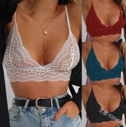 Wholeasle 3 Colors Sexy Lace Bra Women Floral Lace Bralette Bustier Club Party Lady Summer Casual Lace Crop Tops Bra Shirts F058