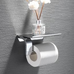 Bathroom stainless steel flat roll holder, toilet paper towel holder, paper towel hook, mobile phone rack, bathroom hardware pen LJ201204