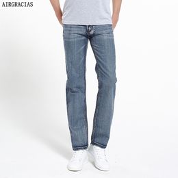 AIRGRACIAS Brand Jeans Retro Nostalgia Straight Denim Jeans Men Plus Size 28-42 Men Long Pants Trousers Classic Biker Jean 201116
