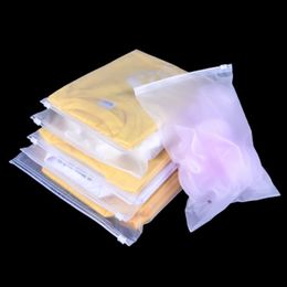 50pcs/Lot Frosted Transparent Clothing Storage Bag Resealed Travel Ziplock Reusable Packaging for Shoes Stationery