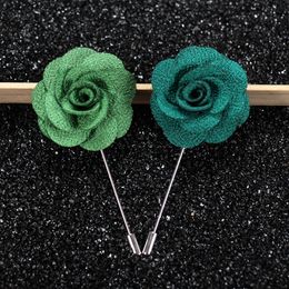 Groom Ties lapel flower man woman camellia handmade boutonniere stick brooch pin mens accessories 22 colors