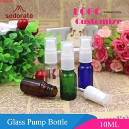 Sedorate 30 pcs/Lot Glass Pump Bottle For Cosmetic Cream Containers 10ML Amber Travel Makeup Bottles Packaging YM024good product