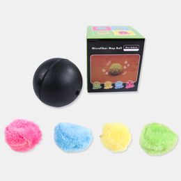 Pet Dog Magic Roller Ball Dog Cat Toy Activation Automatic Ball Chew Plush Floor Clean Toy Electric Pet Automatic Pet Plush Ball