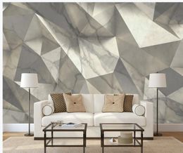 Modern 3d Customised wallpaper minimalist abstract three-dimensional geometric wallpapers TV background wall decoration art