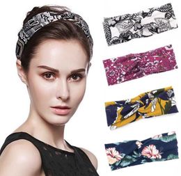 Cross Headbands Bohemia Floal Bowknot Headband Wide Sport Turban Head Wrap Elastic Hairbands Fashion Hair Accessories 17 Designs