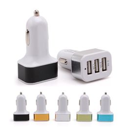 3 Ports USB Car Charger Adapter for Samsung Universal Phones 5V Micro USB Travel Adapter Charging Charger