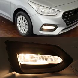 2Pcs For Hyundai Solaris Accent 2017 2018 2019 2020 Car FogLamp Fog light Waterproof Fog lamp cover