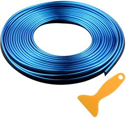 Blue 16.4 FT (5 Meters) Flexible 3D DIY Automobile Car Motor Interior Exterior Decoration Auto Moulding Trim Strip Line Parts