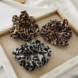 Leopard Women Hairbands Elastic Large Intestine Hair Circle Scrunchy Hair Ties Girls Rubber Band Fashion Hair Accessories 11 Colors