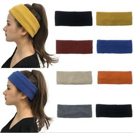 Popular Pure Colour hats knitting twist hair with horsetail hat hollow top wool hat warm 7 Colours fashion hat