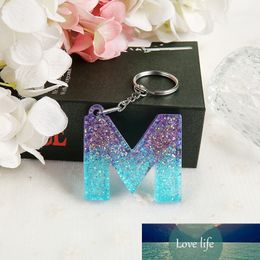 1PC Women Keychains Handbag Pendants English Letter Keyring Charms Glitter Resin Words A To Z