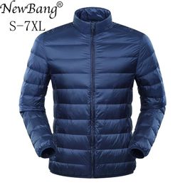 NewBang Plus 6XL 7XL Men's Large Size Ultra Light Jacket Men Duck Down Windbreaker Lightweight Feather Coats 201104