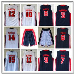 РЕТРО 1992 Dream Jersey Robinson Ewing Bird Pippen Drexler Malone STOCKTON JOHNSON BARKELY Майкл Баскетбольные майки CLASSIC