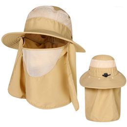 -Breite Krempe Hüte Sommer Sonnenhut Frauen UV-Schutz Gesicht Nackenkappe Dame Arbeit casual Hohe Qualität Komfortable Atmungsaktiv Hüte1