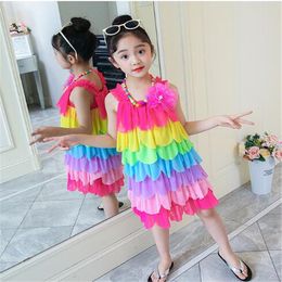 Summer Kids Baby Girls Dress Princess Suspenders Rainbow Dresses Children Girl Clothes Vestidos