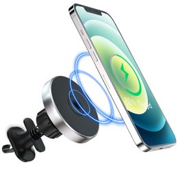 Ładowarka bezprzewodowa samochodowa Magnetyczny uchwyt ładujący 15W Szybkie ładowanie Wspornik samochodowy do iPhone 12 Pro Max