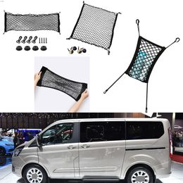 For Ford Tourneo Custom Car Vehicle Black Rear Trunk Cargo Baggage Organiser Storage Nylon Plain Vertical Seat Net