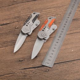 1Pcs New Two Blades Utility knife 440C Satin Blades Aluminium + Wood Handle Outdoor EDC Pocket Knives