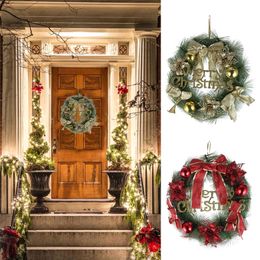 Christmas Wreath String Front Door Hanging Garland Holiday Home Decorations Y201020