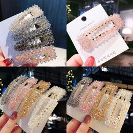 Crystal Girls Hair Clips Kids Fashion Weave Beading Hair Barrettes Lady Princess Hair Accessories For Women Rectangle Hot Sale 2 4jx G2