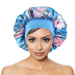 Africa Muslim Turban Caps Wrap Head Sleep Hair Fashion Print Hijabs Bonnet Satin Lined Sleep Cap Ladies Hair Styling Night Hat