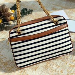 2022Designer Shoulder Bags Black and white stripes Handbags Luxury Crossbody Bag Wallet Totes Handbag Suede High-Quality Fashion