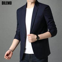 Top Quality Designer Brand Business Casual Fashion Slim Fit Party Blazers Jackets For Men One Button Suit Coat Men Clothing 220310