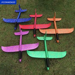 5pcs/sets 48cm Aircraft Flying Glider Child Outdoor Game Hand Throw Flying Glider Planes Toys For Children Foam Aeroplane Model LJ200930