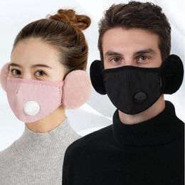 Cycling Masks Breathing Filter Face Valve Mask With Earflap Anti-Fog PM2.5 Activated Carbon Masks Outdoor Training Face Shield ZYY40