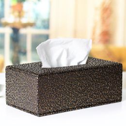 Tissue Boxes & Napkins Napkin Holder Carved El Car Office Decoration Exquisite Box Fashion Home Magnetic PU Leather Desktop Rectangular1