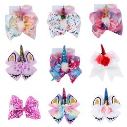 8 Inch Cartoon Horse Barrettes Flowers Bow Hair Clip cartoon Hair Bow With Clip kids Hair Accessories baby cosplay headwear C4696