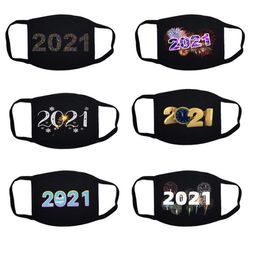 2021 Christmas Face Mask Happy New Year Facemask Masque Adult Washable Reusable Face Masks Designer Masks Cover 6 Styles YL1334