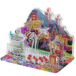 3D Three-dimensional Puzzle Home garden landscape picture Special Shaped Diamond Painting Crystal Rhinestone Arts Home Decor 201202